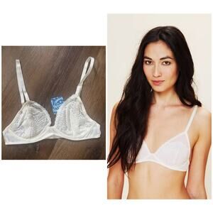 Free People Triangle Lace Bra in Ivory